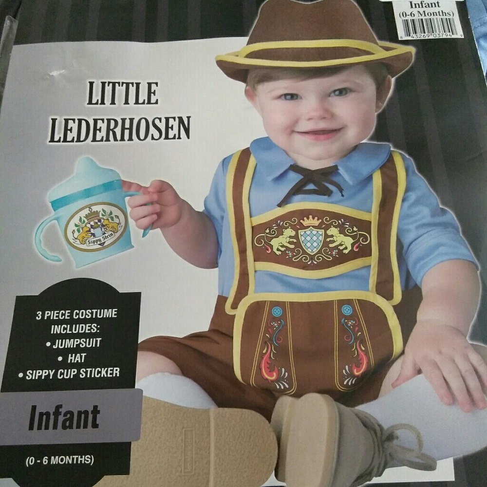 Little lederhosen costume 6+m